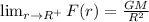 \lim_{r\rightarrow R^{+}}F(r)=\frac{GM}{R^{2}}