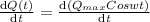 \frac{\mathrm{d}Q(t) }{\mathrm{d} t} = \frac{\mathrm{d}(Q_{max}Coswt) }{\mathrm{d} t}