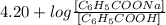 4.20 + log \frac{[{C_{6}H_{5}COONa}]}{[C_{6}H_{5}COOH]}