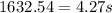 1632.54 = 4.27 s