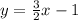 y = \frac{3}{2}x- 1