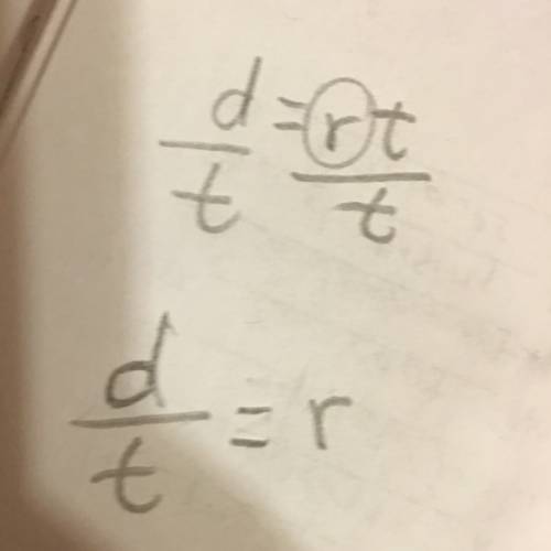 Solve for r d=rt what does r equal to?