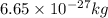 6.65\times 10^{-27} kg