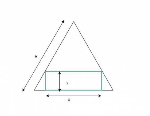 Find the dimensions of the rectangle of largest area that can be inscribed in an equilateral triangl