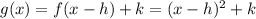 g(x) = f(x - h) + k = (x - h)^2 + k