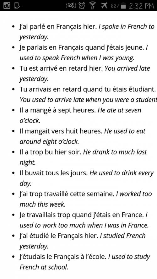 5sentences with imperfect in french !  the verbs must be in the 2nd group!