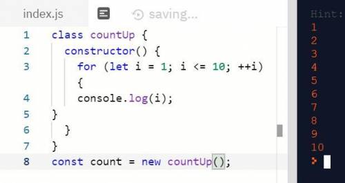 Write a javascript function named countup( ), which displays 1 to 10.