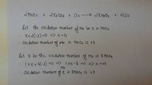 Identify the atom that increases in oxidation number in the following redox reaction. 2mno2 +2k2co3