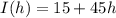 I(h)=15+45h