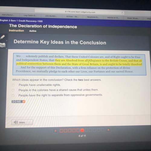 Which ideas appear in the conclusion? check the two best answers?