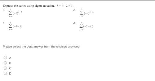 Express the series using sigma notation. -8 + 4 - 2 + 1.