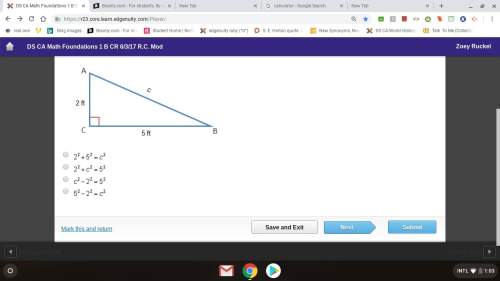 Which equation could be used to find the length of the hypotenuse?