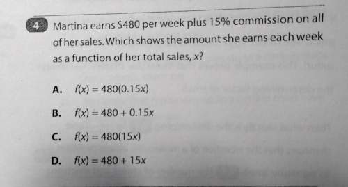 Martina earns $480 per week plus 15% commission on all of her sales. which shows the amount she earn