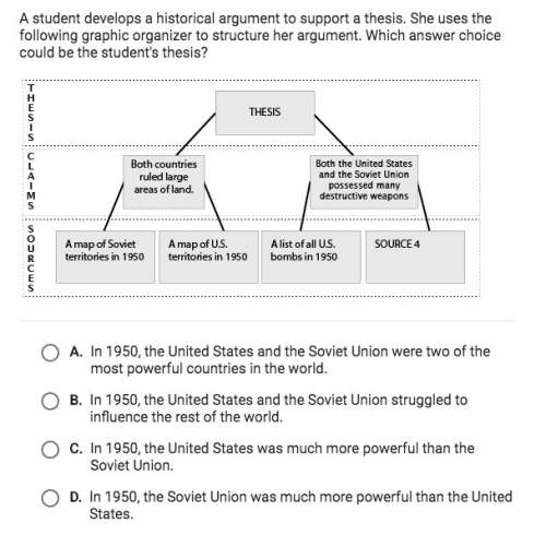 Astudent develops a historical argument to support this thesis in 1950 the united states and the sov