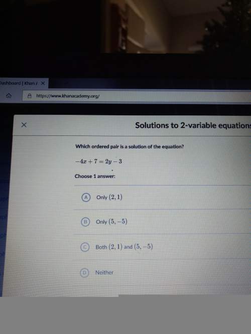 Which ordered pair is a solution of the equation? equation (-4x+7=2y-3)