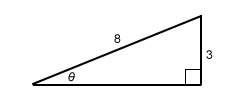 What is the angle θ in the triangle below? (hint: use an inverse trigonometric function.) a. 45.3
