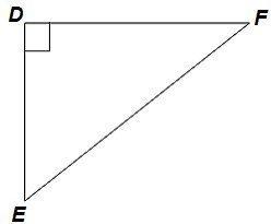 Right triangle def is shown. which is equal to sin∠e? a)cos∠db)cos∠fc)sin∠dd)sin∠f