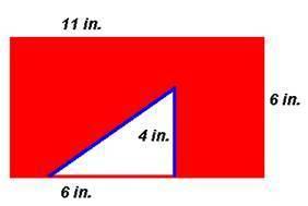 What is the approximate area that is shaded red? a.42 in2b.54 in2c.66 in2d.396 in2