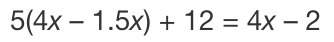 What is the first step when solving this equation?