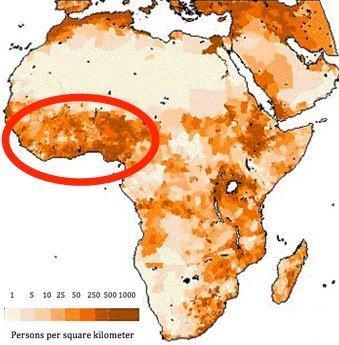 Which country would be most likely to be found in the area circled on the map? a) egypt b) ethiopi