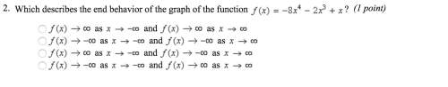 Describe the end behavior of the graph of the function