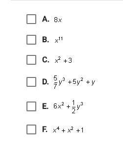 Which of the following are binomials