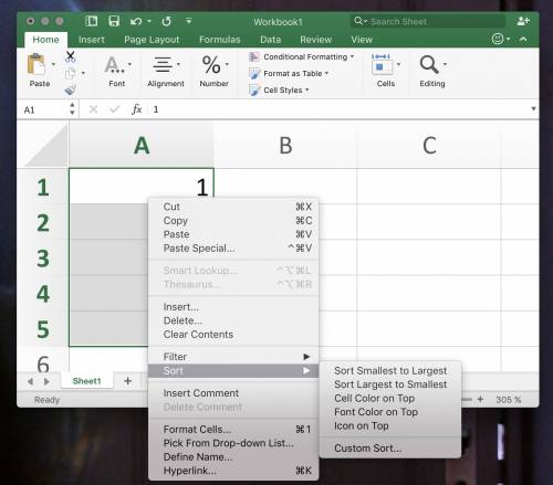 Which button do you use to put data in a certain order? a.insertb.escc.cell styled.sortthis is with