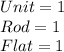 Unit = 1\\ Rod = 1\\ Flat =1