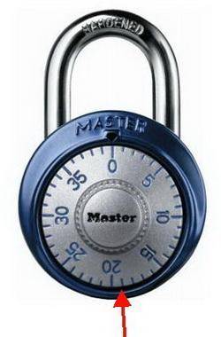The marks on a combination lock are numbered 0 to 39. if the lock is at mark 19, and the dial is tur