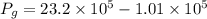 P_g = 23.2 \times 10^5 - 1.01 \times 10^5