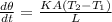 \frac{d\theta}{dt} = \frac{KA (T_2 -T_1)}{L}