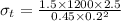 \sigma_t=\frac{1.5\times1200\times2.5}{0.45\times0.2^2}