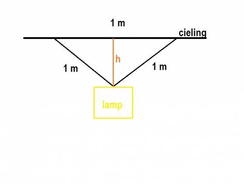 Two chains of length 1.0 m are used to support a lamp, as shown in fig. 1.21. the distance between t