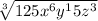 \sqrt[3]{125x^6y^15z^3}