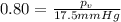 0.80=\frac{p_v}{17.5mmHg}