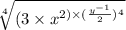 \sqrt[4]{(3\times x^{2)\times (\frac{y^{-1}}{2})^{4}}}