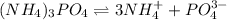 (NH_4)_3PO_4\rightleftharpoons 3NH_4^++PO_4^{3-}