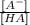 \frac{[A^-]}{[HA]}