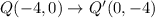 Q(-4,0)\rightarrow Q'(0,-4)