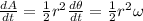 \frac{dA}{dt} = \frac{1}{2}r^2\frac{d\theta}{dt} = \frac{1}{2}r^2\omega
