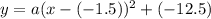 y=a(x-(-1.5))^2+(-12.5)