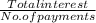 \frac{ Total interest}{No. of payments}