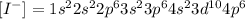 [I^-]=1s^22s^22p^63s^23p^64s^23d^{10}4p^6