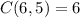 C(6,5) = 6