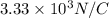 3.33 \times 10^3 N/C