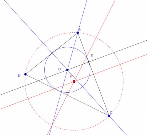 In abc, the angle bisectors meet at point d. point e is on ac, de and is perpendicular to ac . point