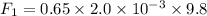 F_{1}=0.65\times2.0\times10^{-3}\times9.8