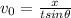 v_0=\frac{x}{tsin \theta}