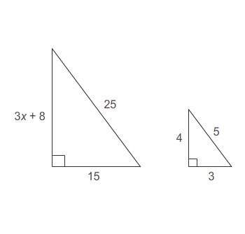The triangles are similar. what is the value of x? enter your answer in the box. x =