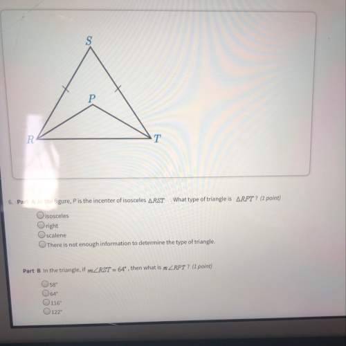 In the figure p is the incenter of isosceles rst what type of triangle is rpt? you in advance .